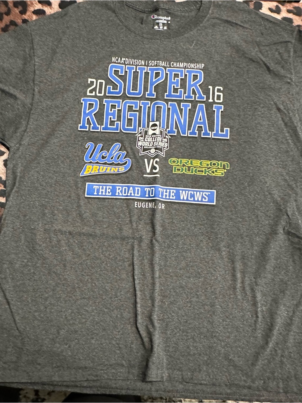 Champion Gray 'Super Regional' UCLA vs Oregon Graphic Tee